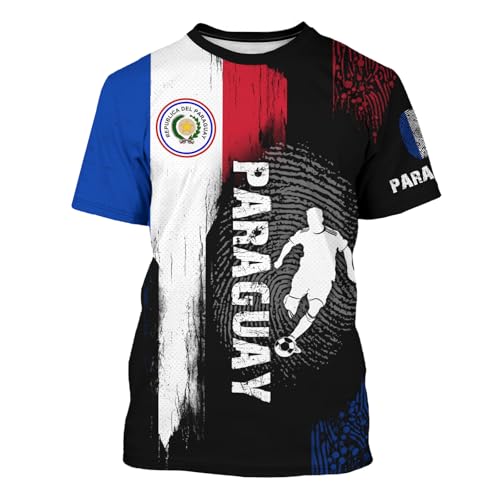 Paraguay Vintage Fingerprint Soccer Jersey