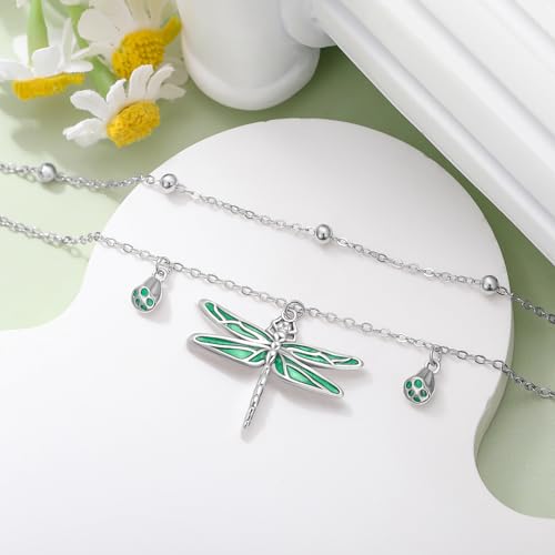 Image of Dragonfly /Cross Bracelet for Women 925 Sterling Silver Bracelet Animal Silver Bracelet Jewelry Mother's Day Birthday Gift for Mom Wift