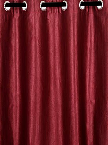 Image of Home Sizzler Long Crush 2 Piece Maroon Door Curtain, 7 feet