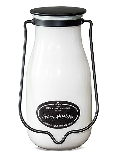 Image of Milkhouse Merry Mistletoe Soy Candle, 14 oz Milkbottle, 90+ Hr Burn