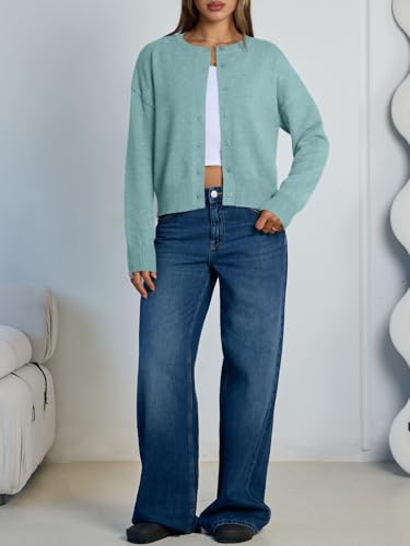 Image of Trendy Queen Cropped Cardigan Sweaters for Women Lightweight Y2k Fall Outfits Spring Fashion Clothes 2026