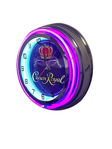Crown Royal Whiskey Sign - 19 inch Neon Clock