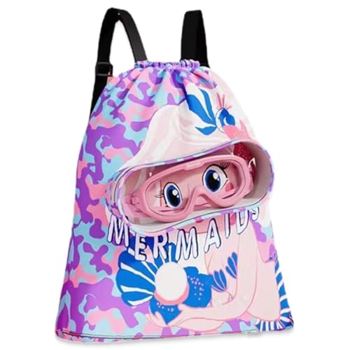 PYEUIFT Gymnastik Rucksack mit Kordelzug, Turnbeutel Mädchen Badetasche, Sporttasche für Kinder Wasserdichter Schwimmstrand Einkaufssack