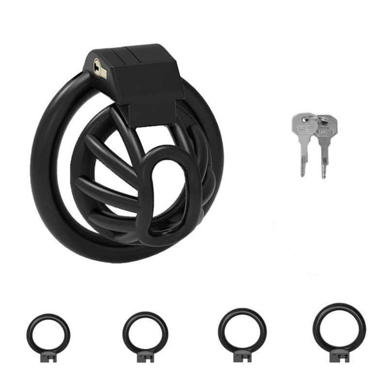 ZeeKoug Negro pequeño Deporte y Fitness Jaula Protectora, tamaño M, 4 Anillos Intercambiables, 1 par de Llaves, diseño único, Regalo de Pareja