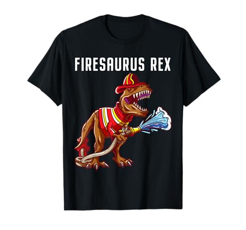 Product Image of the Firefighter T Rex Dinosaur Kids Gifts For Fireman Boys T-Shirt