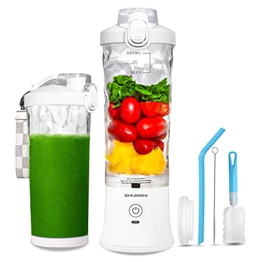 Portable Blender, Personal Size Blender for Shakes and Smoothies with 6 Blades Mini Blender 20 Oz for Kitchen,Home,Travel(White)