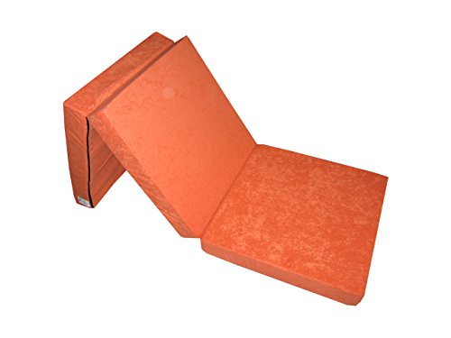 Natalia Spzoo Cama de invitados, colchón plegable 198 x 80 x 10 cm (Naranja)