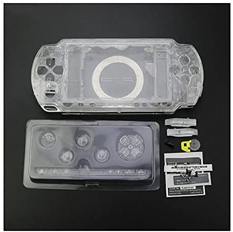 NEW Replacement PSP 1000 Console Full Housing Shell Cover With Button Screw Set -Clear White.