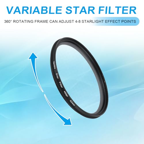Filtro starburst de 82 mm ajustable para transformar reflejos en estrellas de luz 5
