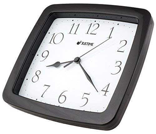 Justime 8.5-Inch Quality Square Water Resistant Quartz Wall Clock Water Resistant Special For Small Space, Office, Boats, Rv (W40508 Black) #TOP2