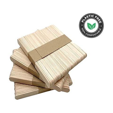 Espátula de madera desechable para depilación con cera y manualidades, 100 unidades Cover
