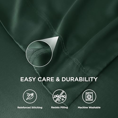 Bedsure Cooling Pillow Cases Standard Size, Rayon Derived from Bamboo Standard Pillowcases Set of 2, Breathable & Silky Soft Bedding Pillow Covers with Envelope Closure, Mallard Green, 20x26 Inches