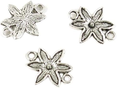 Wholesale Supplies Ancient Silver Fashion Jewelry Making Charms Findings W-A23561 Flower Connector Joiner Pendant Retro DIY Craft Alloys Lots Repair Jewellery Findings Accessoires