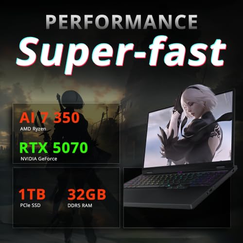 Image of Lenovo Legion 5 15.1 inch 165Hz WQXGA OLED Gaming Laptop, AMD Ryzen AI 7 350, NVIDIA GeForce RTX 5070 8GB, 32GB RAM, 2TB Storage(1TB SSD+1TB Docking Station Set), RGB Backlit Keyboard, Win 11 Pro, Black