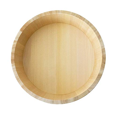 Tigela de arroz de sushi de madeira, balde cilíndrico japonês Hangiri Oke para mistura de arroz de s