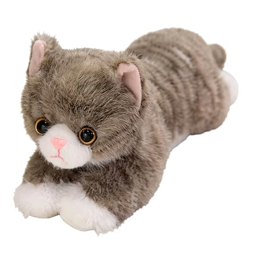 Chat en peluche de 16 pouces réaliste, compagnon doux contre solitude