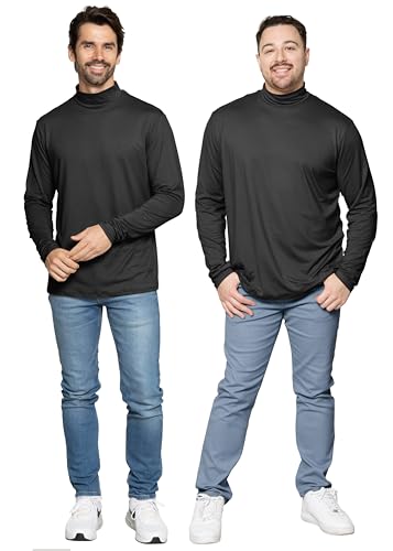 STRETCH IS COMFORT Men’s Oh So Soft Mock Neck Long Sleeve Shirt Perfect for Casual Wear, Stylish, Classic Fit | Small-5X2
