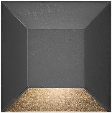 Hinkley Landscape Nuvi Square Low-Voltage Integrated LED Deck Sconce Light, Solid Vinyl Alloy, Dimmable, Mounts Flush on Surface, Safe for Wet Conditions, Black Finish