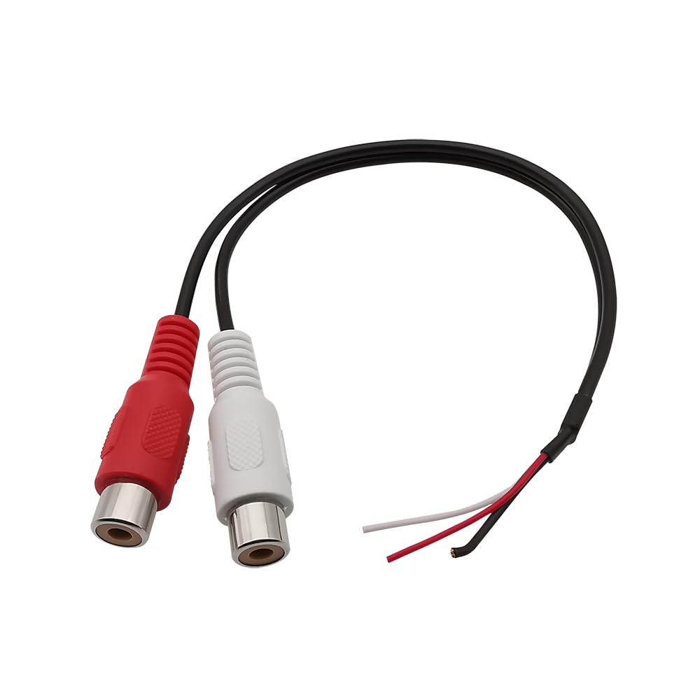 Connecteur RCA femelle 2 voies avec fil audio vidéo blindé