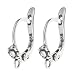 2 pcs .925 Sterling Silver Leverback Daisy Flower Lever Back Ear Wire / Earring Connector / Findings / Antique