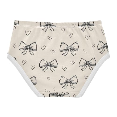 Wusikd Vintage Bow Girls' Underwear Cotton Girls Briefs Soft Toddler Underwear 2T2