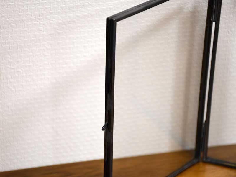 Amazon.co.jp: アイアン フォトフレーム スタンド ダブル ブラック 黒