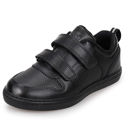 Kids Boys Black School Shoes Oxford Uniform Dress Slip Resistant Athletic Sneaker(Little/Big Kids)