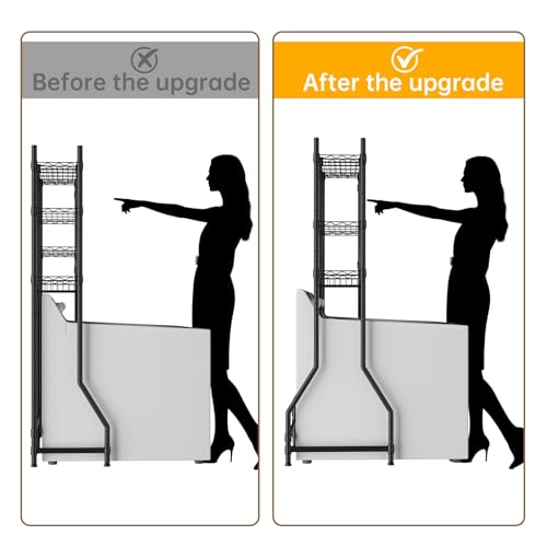 Image of Golpart Over Washer and Dryer Shelves,Heavy Duty Laundry Room Storage Organization Clothes Drying Rack,5 Tier Adjustable Height Wire Shelving and Wire Basket with Hanger Rod&Hook,Space Saving Shelf
