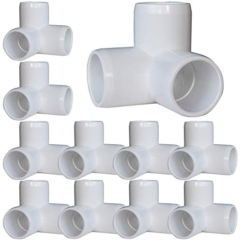 20Pack 1/2Inch PVC Fittings 3Way Elbow PVC Furniture Fittings 90 Degree PVC Elbow Side Outlet Tee PVC Corner Fittings for Building PVC Furniture Greenhouse Shed Pipe Fittings Tent Connection