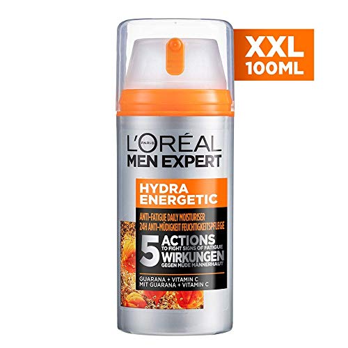 L'Oréal Men Expert Face Care for Men, Moisturising Cream with Guarana and Vitamin C, Hydra Energy Moisturiser 24H Anti-Fatigue XXL, 1 x 100 ml - Image 3