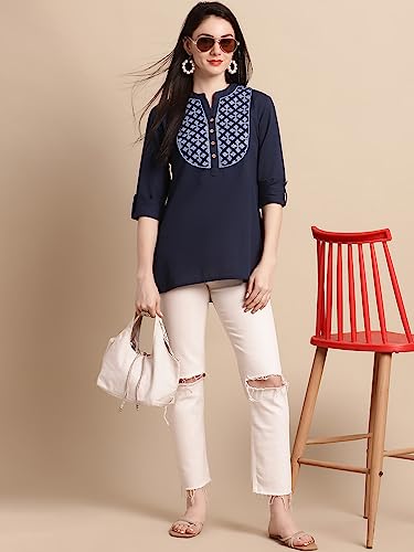 Image of Pistaa's Women's Cotton Relaxed Fit Short Kurti