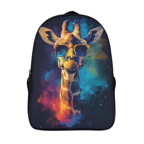 Mochila escolar infantiles impermeables de jirafa de colores con tirantes ajustables