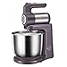 Knetmaschine J-Küchenmaschine Rührmaschine 4L, 300W Handmixer 10-Speed-Mixer mit Ständern Edelstahl drehender Schüssel robusten Schlägel und Knethaken