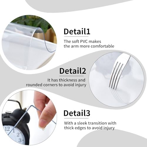 Fysaran Clear Desk Pad, Non-Slip PVC and Waterproof Round Edges Desk Protector Mat - Image 4