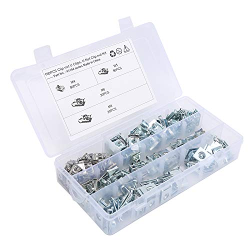 Haofy Clips en U Antirouille pour Panneau de Carrosserie de Voiture et Moto, Ensemble de Fixations de Remplacement M4 M5 M6 M8