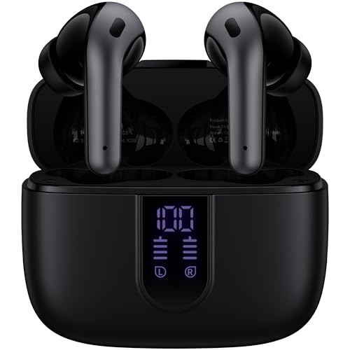 TAGRY Bluetooth Headphones True Wireless Earbuds 60H Playback LED Power Display 