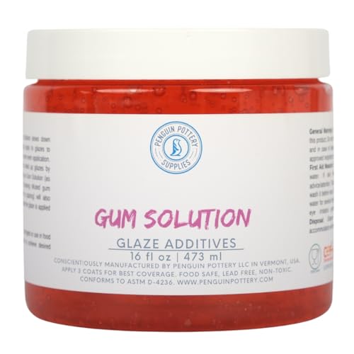 Penguin Pottery - CMC Gum Solution - Ceramic Glaze & Underglaze Additive - Improves Brushability, Revives Dried Glaze, Prevents Cracking & Smearing (1 Pint | 16 fl oz | 473 ml) by Penguin Pottery - Used condition - US$13.59