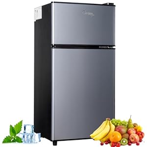 2.9 Cu.Ft Compact Double Door Mini Fridge – Top Freezer & Bottom Refrigerator | Energy Save,7-Level Precision Cooling | Ideal for Dorm, Bedroom, Office & Small Spaces