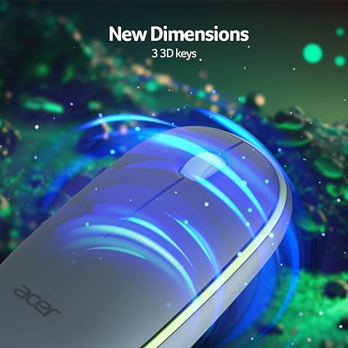 Image of Acer Bubble Wireless Mouse AMR100 | 2.4GHz Silent Click | 1600 DPI | Ergonomic | AA Battery | Win8 /10 /11 | Compact Lightweight Design | Color: Blue /Green