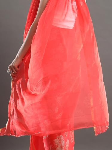 Image of AKHILAM Women's Chiffon Embellished Saree With Unstitched Blouse Piece(DOLY2604 SNK Parent)