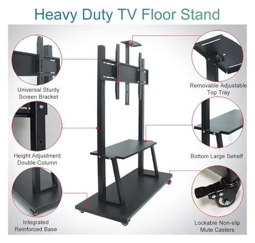 Soporte Móvil para TV con Altura Ajustable miniatura 3