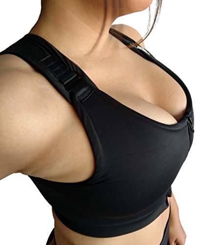Post Surgical Comfort Compression Sports Bra: Black Dragonfly (Large) - Image 4