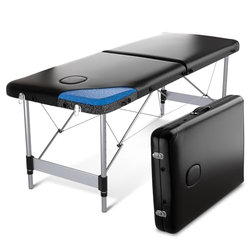 FENIXSHOP24 LETTINO MASSAGGIO PROFESSIONALE 2 ZONE IN ALLUMINIO PORTATILE E