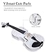 ADM Acoustic Violin for Kids Beginners, Acoustic Violin Fiddle for Teens Students Beginners Violin Starter Kit with Hard Case, Shoulder Rest, Bow, Violin Music Stand Strings (White, 3/4 Size)