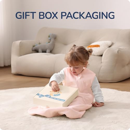 Image of Baby Sleep Sack, 1.0 Tog Supersoft Thermostatic Cotton Toddler Sleeping Sack for Babies Infant, 2-Way Zipper Baby Wearable Blanket for All Season