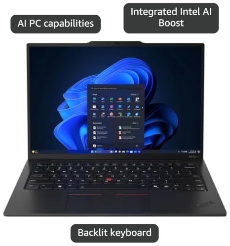 Image of Lenovo ThinkPad X1 Carbon Gen 13 Aura Edition, Intel Ultra 7 258V (Beats U7 165), 14 inch 2.8K (2880 x 1800), OLED, AG /AR, 32GB DDR5, 2TB SSD Gen 5, 1080p IR Camera, WiFi 7.0, Win 11 Pro - Black