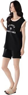 GLASGO Women’s Pure Cotton Blend Sleeveless Night Suit Set | Solid Plain Pyjama Sets | Soft Summer Home Wear | Comfortable... Price In India