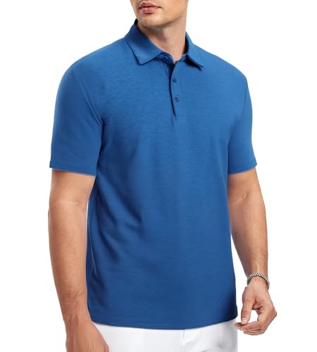 Alex Vando Mens Golf Shirt Moisture Wicking Quick-Dry Short Sleeve Casual Polo Shirts for Men