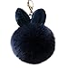 Produktbild MSYOU Schlüsselanhänger, süßes Plüsch-Hasenohren, Haarball, Schlüsselanhänger, Handtasche, Geldbörse, Anhänger für Damen und Mädchen, Navy, 8 cm