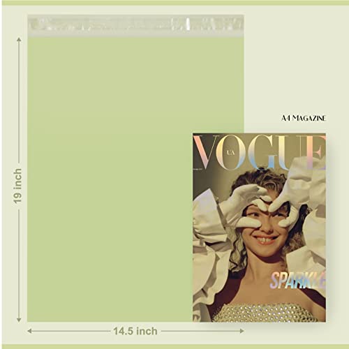 Image of Metronic Poly Mailers 14.5X19 100PC, Strong Adhesive Shipping Bags for Clothing, Waterproof and Tear-Proof Shipping Envelopes, Packaging Bags Mailers Poly Bags, Avocado Green | Self Seal Mailers Poly Bags Shipping Envelopes Tear-resistant Waterproof Mailing Bags for Small Business Avocado Green